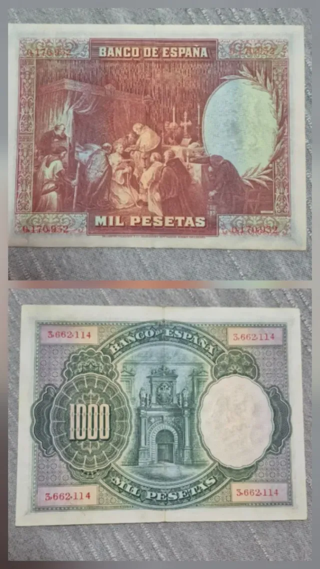 Lote 2 Billetes S/C 1000 Pesetas España 1928-1925