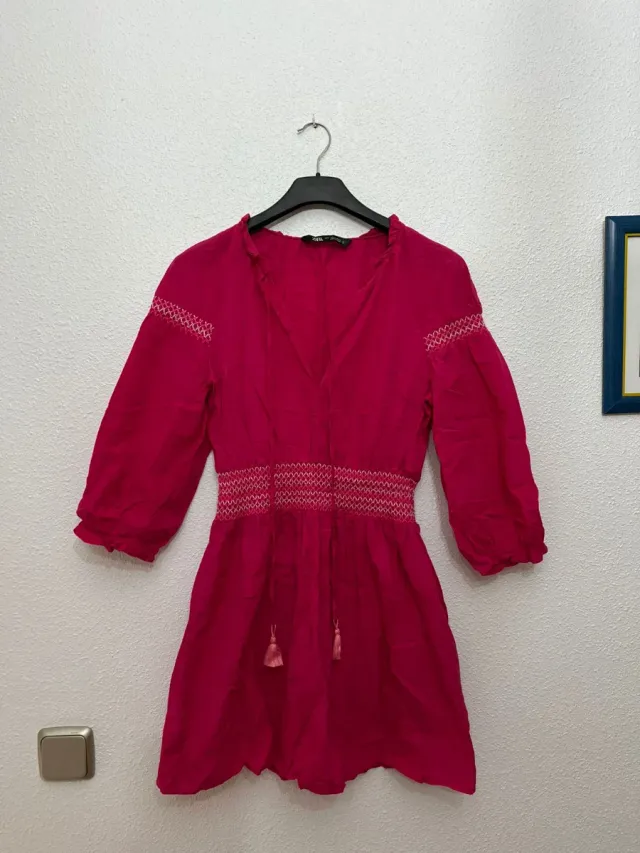 Vestido Zara Rosa Talla XS