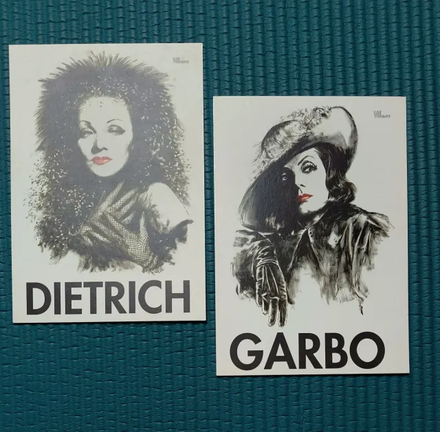 Postales Marlene Dietrich y Greta Garbo