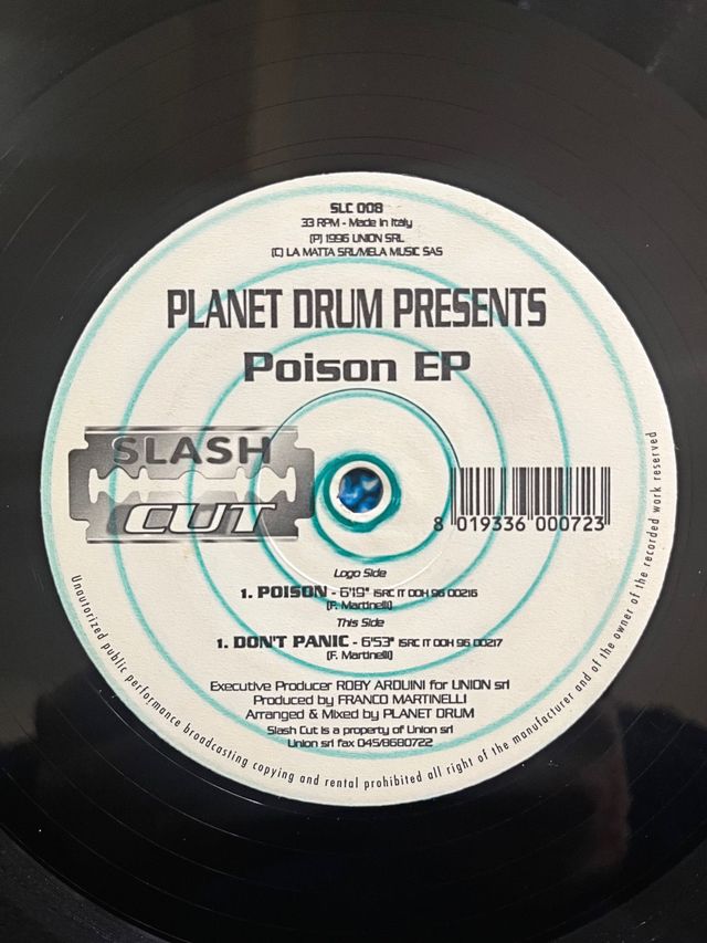 Planet Drum "Poison EP" vinile techno trance 90's