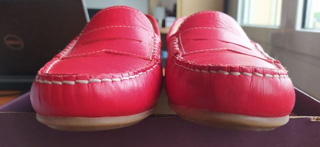 Mocasines de piel rojos Unit talla 41