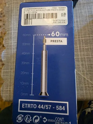 Cámara de bici 27,5 Presta 60mm