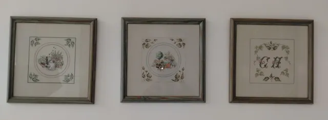 Conjunto 3 cuadros bordados