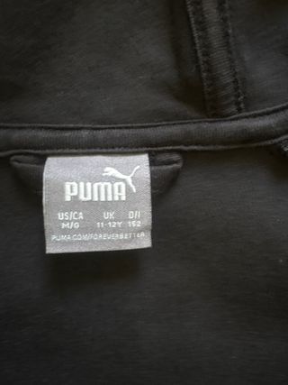 Sudadera Puma cremallera 11-12 años