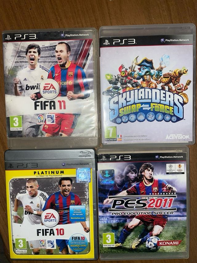 Lote 4 Juegos PS3: FIFA 10, 11 y PES 2011 y skylan