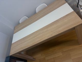 Mesa comedor nórdica madera y blanca