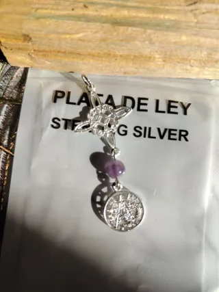 Colgante Plata Doble Protección Amatista