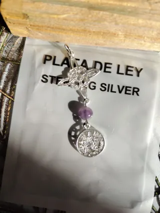 Colgante Plata Doble Protección Amatista