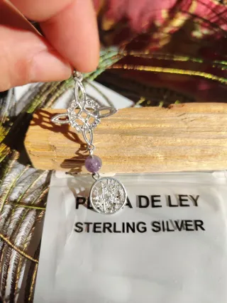 Colgante Plata Doble Protección Amatista