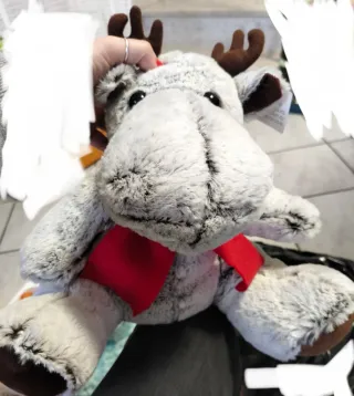 Pupazzo renna peluche Natale