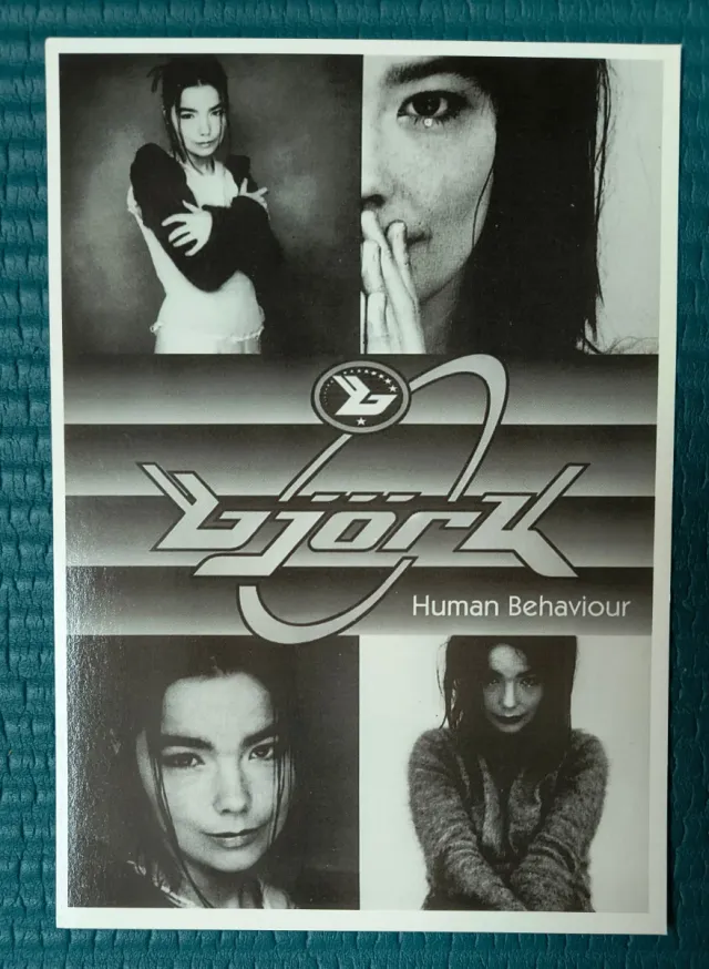 Björk Human Behaviour Postal Blanco y Negro