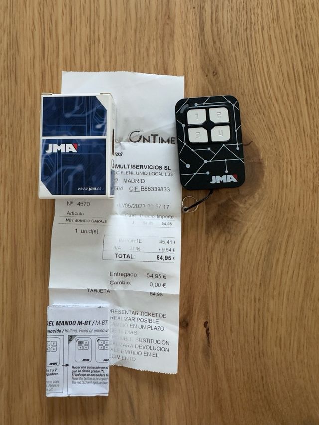 Comando garage JMA configurabile