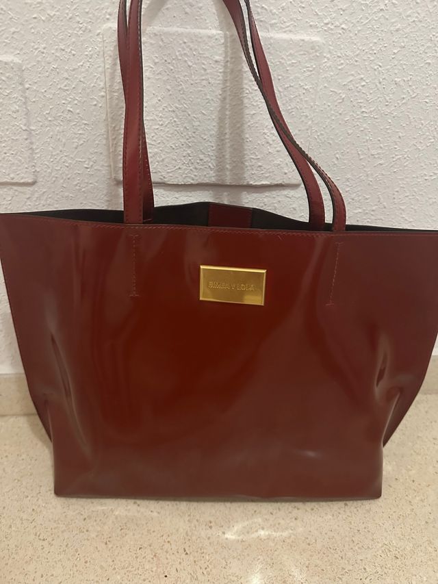 Bolso Bimba y Lola Rojo Charol Dorado