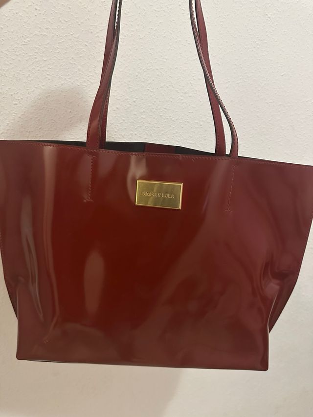 Bolso Bimba y Lola Rojo Charol Dorado