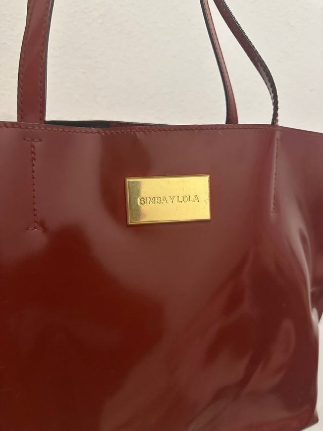 Bolso Bimba y Lola Rojo Charol Dorado