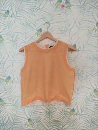 Chaleco Zara Naranja Lino