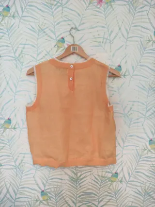 Chaleco Zara Naranja Lino
