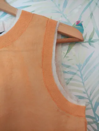 Chaleco Zara Naranja Lino