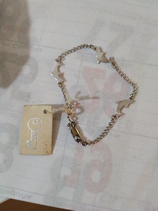 Pulsera delfines chapado plata
