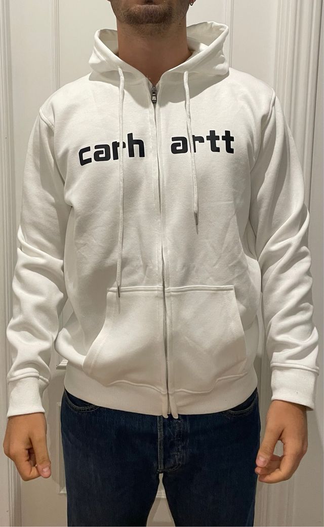Sudadera Carhartt blanca con cremallera