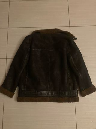 Giacca biker nera e marrone