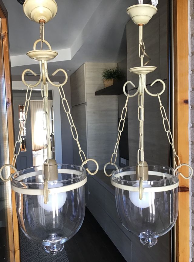 Fanales_lámparas de cristal y forja