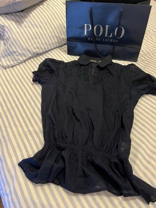 Blusa semitransparente azul marino