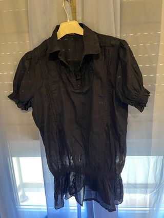 Blusa semitransparente azul marino