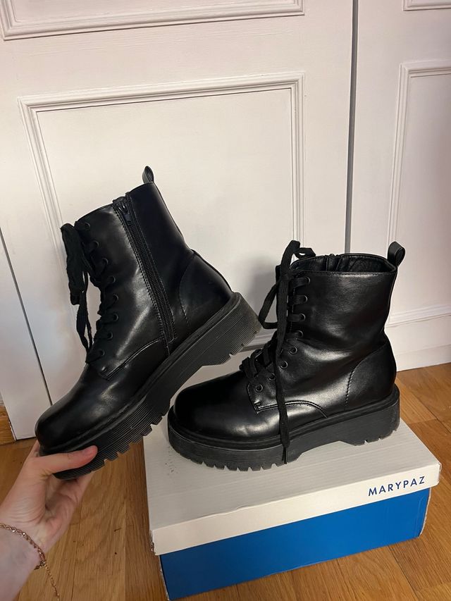 Botas militares Marypaz mujer negras cuero