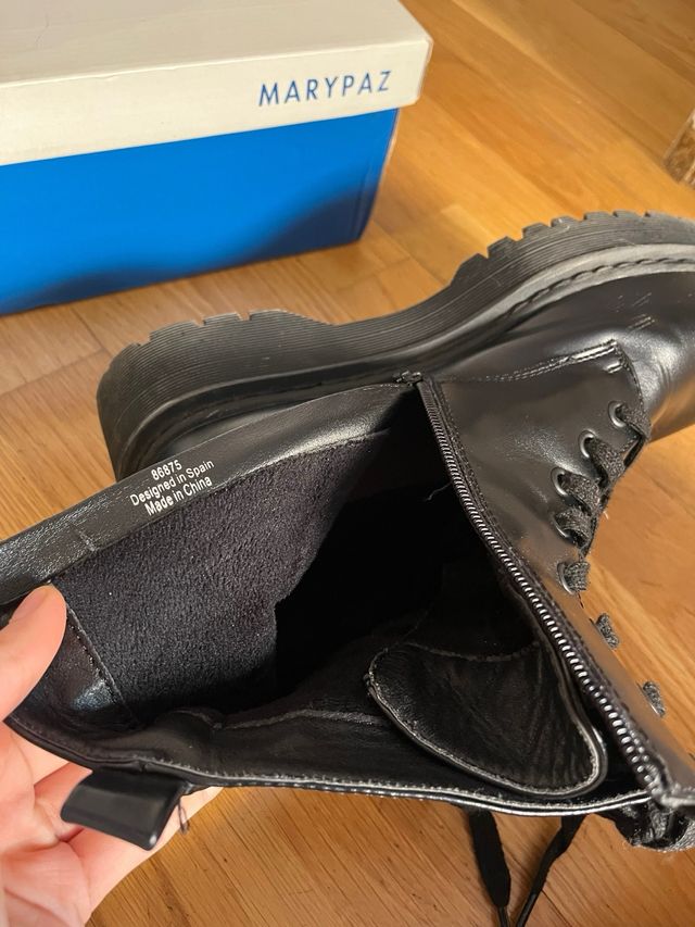 Botas militares Marypaz mujer negras cuero