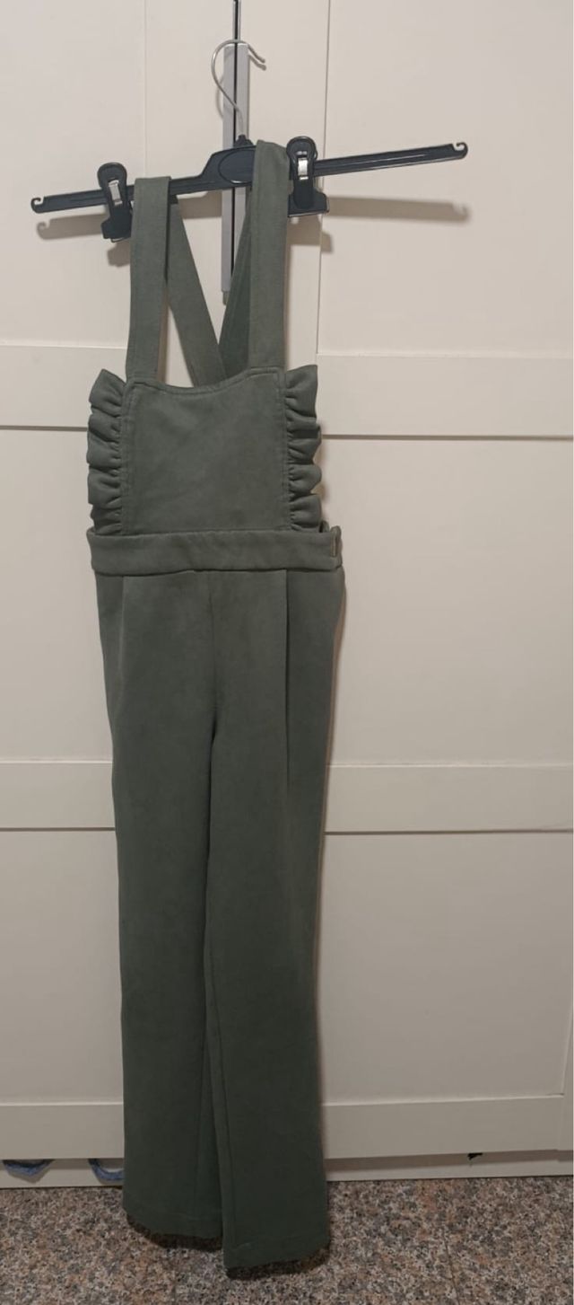 Mono Niña Verde Oliva Terciopelo