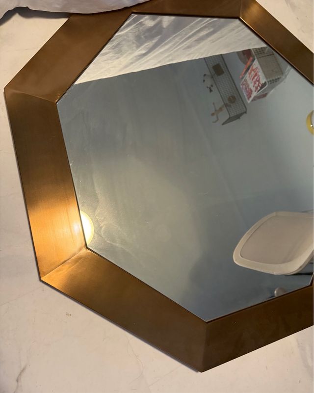 Espejo Octogonal Corte Inglés Bronce