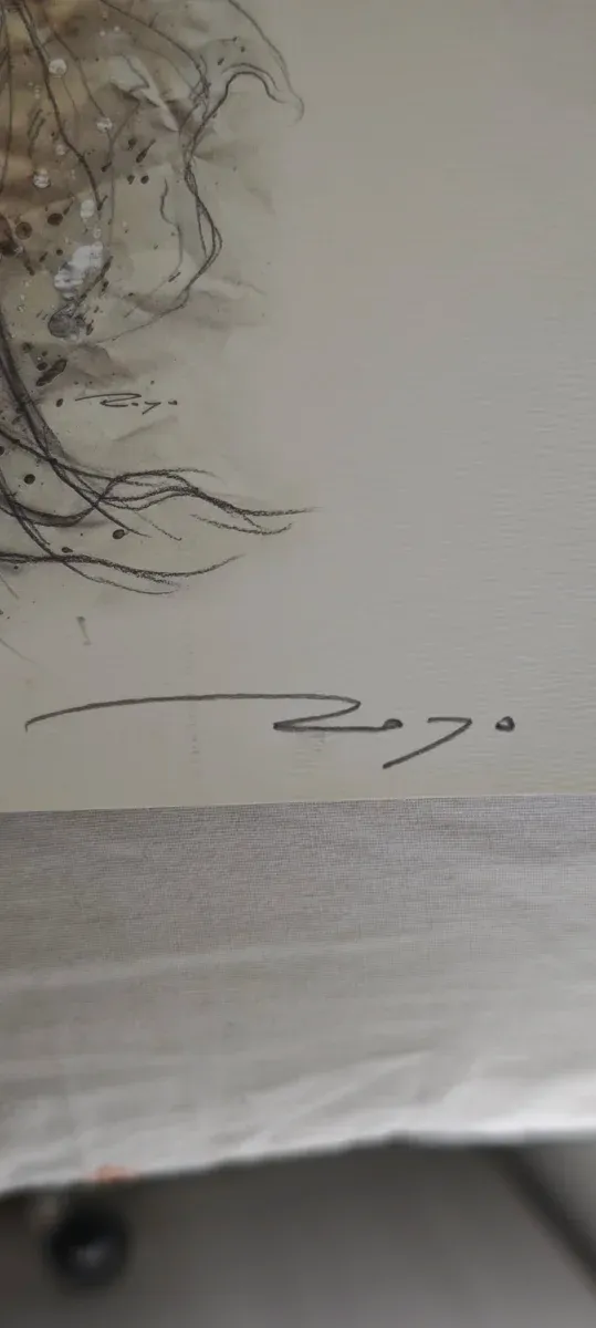 Litografía Luis Royo Ángel Dibujo Acuarela