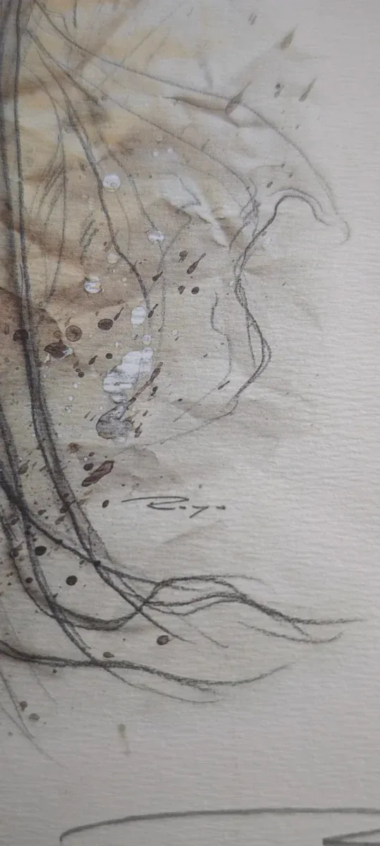 Litografía Luis Royo Ángel Dibujo Acuarela