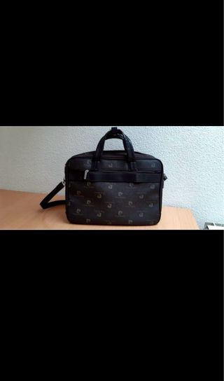 Maletín Pierre Cardin Cuero Marrón Negro