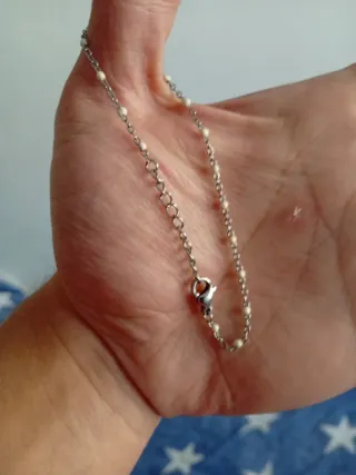 Pulsera cadena eslabones con perlas