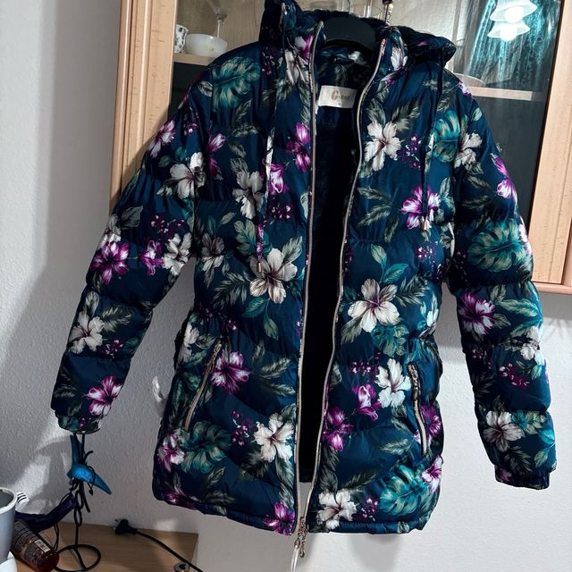 Chaqueta floral poliéster chica