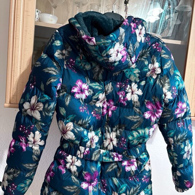 Chaqueta floral poliéster chica