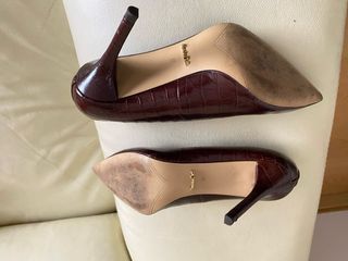 Zapatos Massimo Dutti tacón marrón cocodrilo