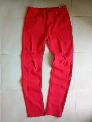 Jeans Uomo Rossi Strappati Taglia M