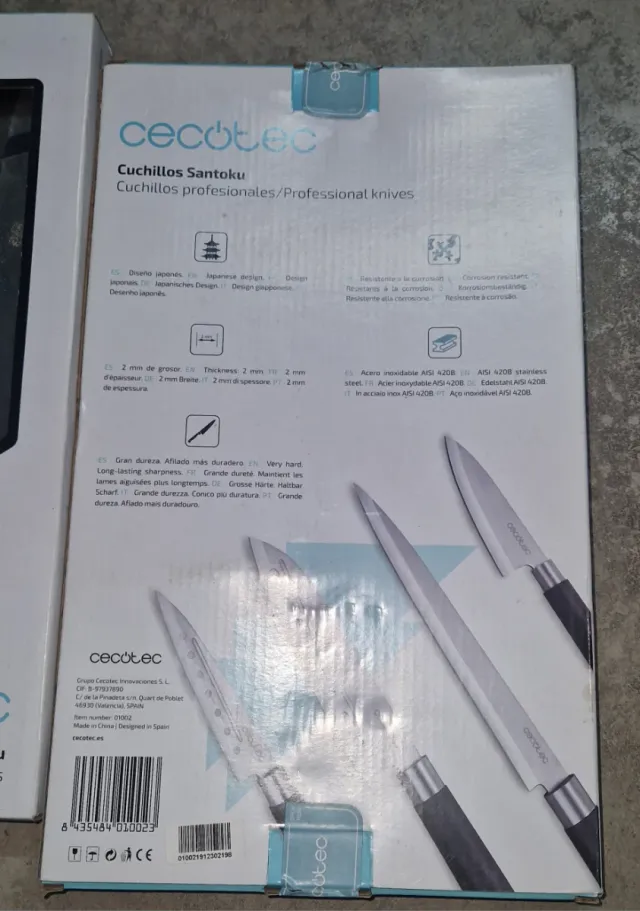 Set 2 Cuchillos Cecotec Santoku Profesionales