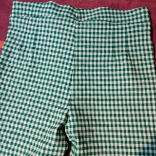 Pantalón campana elástico mujer cuadros