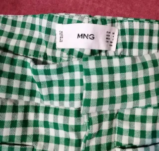 Pantalón campana elástico mujer cuadros