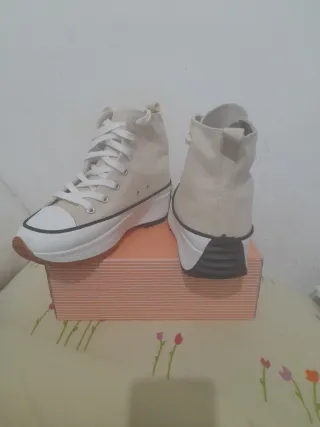 Bambas beige y blancas