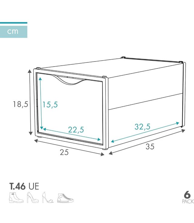 Juego de 6 cajas para zapatos MAX HOME