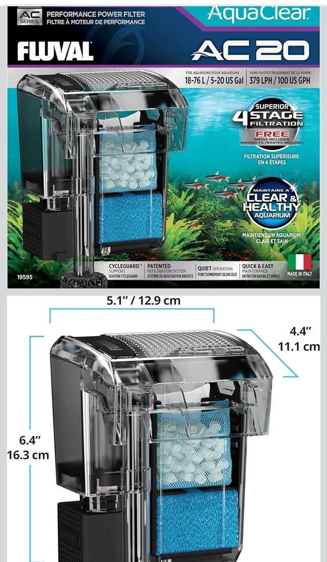 Fluval Filtro de Mochila para Acuario