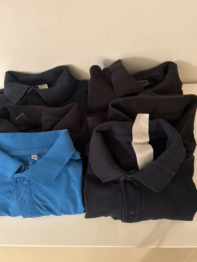 Set 6 Polo da lavoro blu e nero