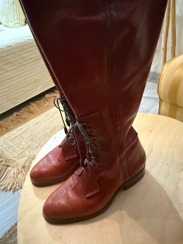 Botas de Monta de Piel Roja
