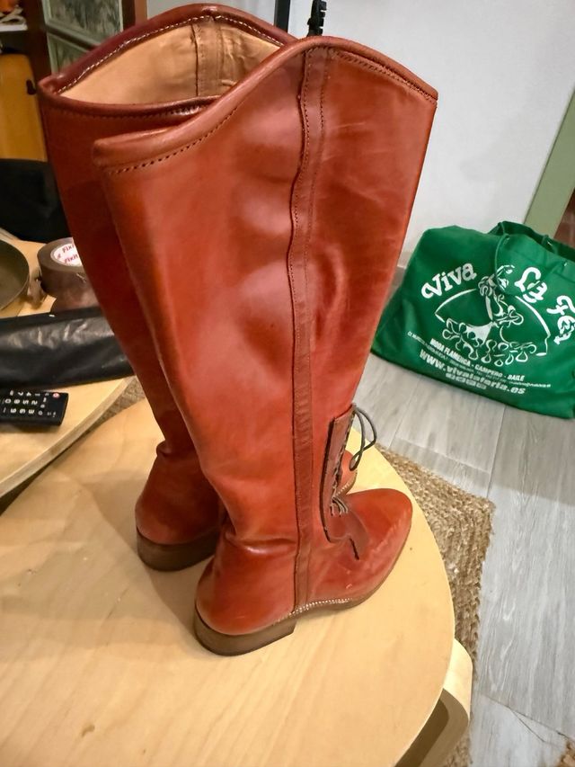 Botas de Monta de Piel Roja