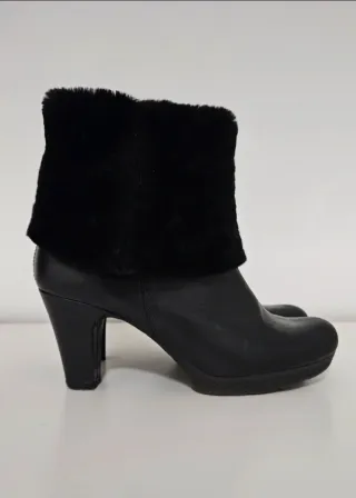 Botín piel y pelo Unisa negro